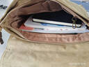 新潮代单肩包男帆布大容量斜挎包复古学院风学生党休闲运动邮差包 卡其色大号【可放A4纸张/14英寸电脑】 实拍图