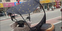 电动车雨棚蓬遮阳伞摩托车电瓶车雨伞防晒罩黑胶加厚挡风挡雨新款 黑胶底加厚宽【黑羽毛】 车无倒车镜款 实拍图