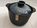 陶煲王单柄砂锅1.5L干烧不裂煲汤炖锅煮粥小号1-2人长柄陶瓷奶锅带把手 绿色条纹 5.5L 实拍图