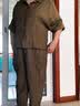 俞兆林（YUZHAOLIN）母亲节妈妈装套装中老年女装夏季薄款大码老年人衣服显瘦两件套 秋香绿 XL （尺码偏大100-125斤） 实拍图