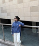 adidas休闲简约三条纹梭织立领夹克外套男装阿迪达斯官方三叶草 深蓝 M 实拍图