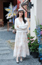 歌力思（ELLASSAY）【莱赛尔桑蚕丝】春夏新款系带镂空钩花防晒针织衫女EWD361M02300 纯净白 XS 实拍图