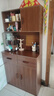 御乐欣实木餐边柜靠墙一体柜子客厅茶水柜家用多功能收纳储物碗柜酒柜 【三门两抽】胡桃色80cm 【省钱】自行安装 实拍图