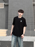 卡宾男装 精致绣花T恤2025夏季新款生动有趣色彩丰富 煤黑色01 XL /180/52 实拍图