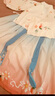 罗蒙女童汉服新中式古装秋款唐装中国风演出服 汉服茶白色两件套 160 实拍图