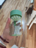 富光塑料水杯BB杯子女生夏季高颜值便携简约随行可爱泡茶杯家用耐热 罗勒绿【茶隔+精准刻度】370ml 实拍图