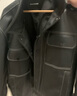 太平鸟男装PU皮夹克明线茄克翻领外套 黑色3（合体）  3XL 实拍图