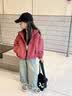 贝孩趣女童外套春秋冬款2026新款童装中大童夹棉加厚连帽衣服儿童冲锋衣 酒红色【春秋款】 150 码(建议身高135-145厘米) 实拍图