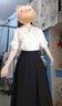 伯德小姐雪纺蝴蝶结衬衫女设计感职业正装白色上衣面试套装衬衣 CS14 长裙套装=白色长袖雪纺+黑色长裙 L -适合110-120斤可穿 实拍图