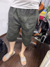 罗蒙纯棉短裤男士中青年工装裤夏季薄款宽松休闲七分短裤子男装大裤衩 8818军绿 XL 实拍图