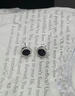 惜礼S925纯银耳钉男潮流单只一对装耳环男士耳饰新年情人节礼物送男友 星夜款黑色单只 实拍图