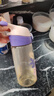 巴布豆（BOBDOG）ppsu儿童水杯产妇孕妇成人带吸管直饮杯子学生上学刻度水壶男女孩 粉紫色【直饮杯】_背带 500ml 实拍图