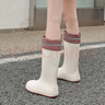 DG&DU雨鞋女款2025新款高筒防水防滑雨靴加绒长筒水鞋时尚学生软底水靴 【防水口款-防水防滑】白色 38/39【码数偏小】 实拍图