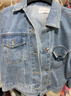 太平鸟女装短外套牛仔女秋装宽松时尚ins牛仔蓝上衣 牛仔蓝 M 实拍图
