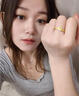 中国黄金（CHINA GOLD）黄金小方糖戒指女款足金指环活口可调节情人节生日礼物送女友老婆 【今/次日达】小方糖戒指【白】约1.3g 实拍图