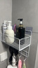 墙上壁挂宿舍免打孔浴室架子厨房收纳挂篮卫生间收纳整理置物架 白色中号+四个钩 1层 实拍图