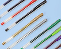 uni三菱 uni-ball UM-100蓝笔中性笔高颜值0.5mm蓝色签字笔商务学生考试专用水笔水性笔套装 3支 实拍图