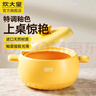 炊大皇 砂锅煲汤锅可爱小清新陶瓷炖汤煲沙锅炖锅家用养生 【黄色款 适合1-3人】 2.5L 实拍图
