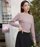 骆驼（CAMEL）防晒运动T恤女透气速干圆领长袖上衣 C0W1YL6660A5 粉紫 M 实拍图