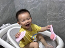 马博士婴儿洗头刷梳子套装宝宝洗头梳子顺发头梳儿童头部按摩套装 粉色 实拍图