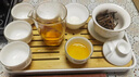 金镶玉功夫茶具套装 羊脂玉瓷家用陶瓷白瓷带茶盘盖碗旅行茶具送礼套装 远山描金羊脂玉瓷套装 实拍图