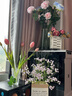 盛世泰堡 仿真花玫瑰花束圣诞礼物生日绢花装饰摆件插花瓶手捧花5支 实拍图
