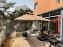 紫叶 户外遮阳伞太阳伞庭院摆摊花园阳台岗亭方形室外罗马伞露台户外 卡其色 经典款3米方形【配420斤水箱】. 实拍图
