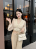 CAHOE KULLO官方凯莉包包女包轻奢侈2025新款品牌时尚百搭女士斜挎单肩手提包 米白-CK女包送女朋友老婆闺蜜生日情人节礼物 实拍图