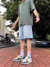 轩莱雅牛仔短裤男夏季工装5分牛仔裤中裤直筒宽松五分中裤半截马裤子男 F412浅蓝色 28 实拍图