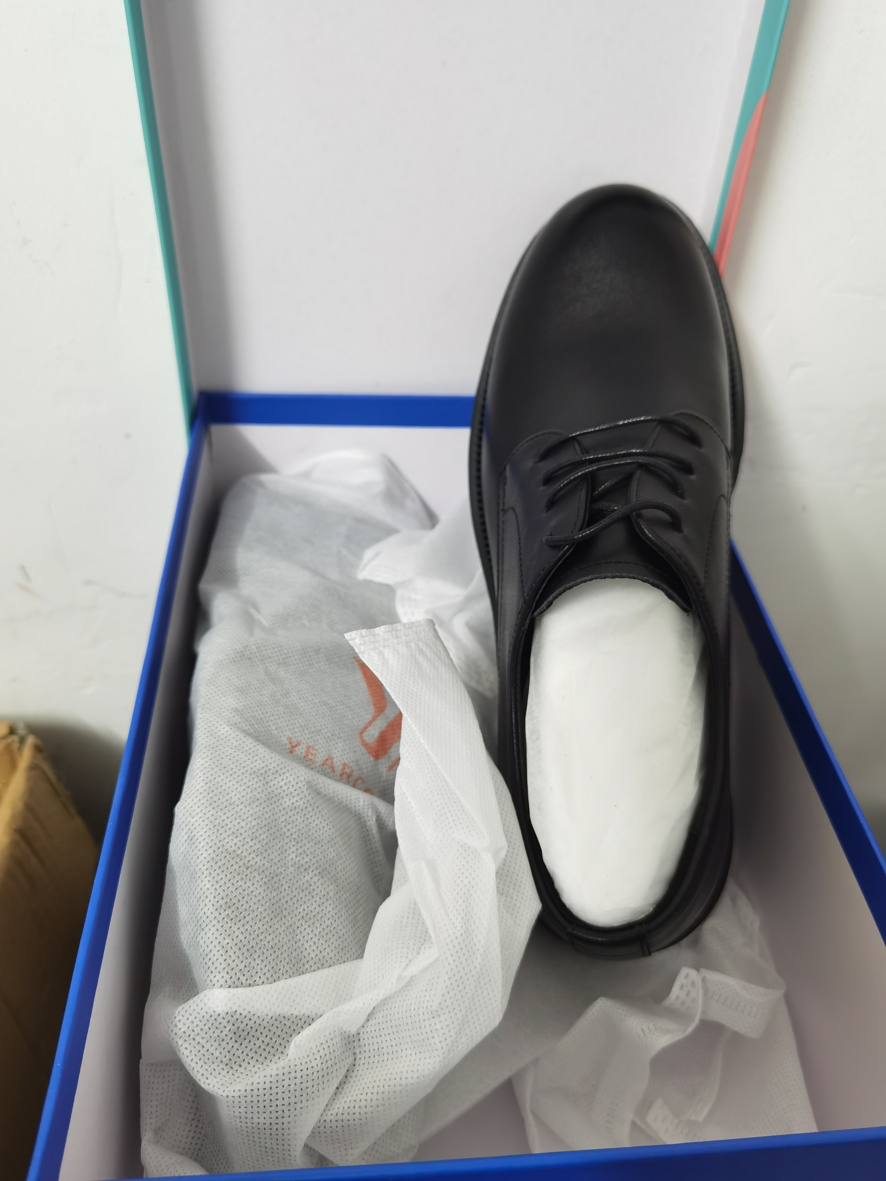 意尔康男鞋商务鞋系带正装皮鞋男真皮男士皮鞋 55519W 黑色 41  实拍图