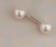 周六福红18K金珍珠耳钉赫本风耳饰生日礼物近圆形 复古款 8-8.5mm 实拍图