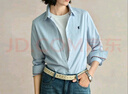 POLOWALK纯棉白色衬衫女2025秋季新款保罗女士通勤纯色长袖衬衣经典马标 浅灰蓝 L (165) 实拍图