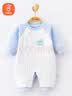 贝瑞加（Babyprints）婴儿连体衣秋冬宝宝保暖衣服夹棉加厚柔软爬服偏开哈衣 蓝象73 实拍图