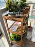 宜木悠花架阳台置物架带轮可移动实木架子储物架客厅落地多层花架多肉架 3层碳化93-35带轮（可移动） 实拍图