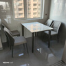 帝狐狸不锈钢意式极简亮光岩板餐桌椅组合简约现代小户型家用牌面饭桌子 1.2X0.8m餐桌 1桌4椅 实拍图