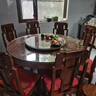 质道 红木家具 非洲花梨（学名：刺猬紫檀）实木餐桌椅组合新中式餐厅带转盘餐台饭桌 预付选项 单拍不发 款清发货 实拍图