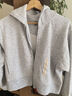 MUJI MUJI 女式 紧密编织拉链衫女外套春秋款连帽卫衣短款 上衣 浅灰色 L (165/88A) 实拍图