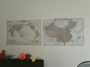 欧式复古地图：中国+世界地图挂图（1.1米*0.8米 仿古地图装饰画挂画 赠3M贴胶 套装2张） 实拍图
