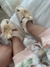 婧麒（JOYNCLEON）婴儿包头凉鞋夏季软底透气男宝宝学步鞋0-6-12个月宝宝女童布鞋子 布底熊凉鞋 12.5 cm内长 实拍图