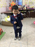 鼎玛仕儿童西服套装男童小西装花童礼服韩版中大童主持人男孩钢琴演出服 蓝6件套:3件套+衬衫+领结+领带 100 码 身高90-100cm 重27-31斤 实拍图