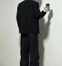 MMOPTOP高级感西服外套男士秋冬季情侣纯色宽松休闲西装2516哑光黑L 实拍图