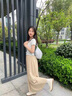 浪莎山本裙裤女夏季新款小个子a字褶皱半身裙高腰垂感凉感休闲阔腿裤 奶油慕斯杏 【斩男温柔刀】 M 【推荐100-120斤】 实拍图