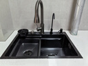 小米地宝系列日式厨房水槽大单槽洗菜盆一体盆洗碗槽304不锈钢台下盆水池 60*45左右排水圆抽拉龙头全功能 实拍图