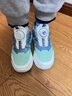 回力（Warrior）儿童篮球鞋旋钮扣跑步鞋男童四季运动鞋 WZ(CL)-0871 湖绿蓝 33  实拍图
