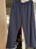 欣尚优纯棉睡裤男士宽松大码家居裤全棉格子印花休闲裤夏季空调裤可外穿 长裤 藏蓝格 5XL 体重190-210斤 实拍图