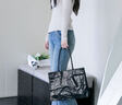 CHARLES&KEITH大容量褶皱手提托特包腋下包包女包生日礼物CK2-30782346 Jet Black黑色 XL 实拍图