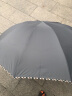 天堂 加大雨伞三折 晴雨两用商务伞经典格纹10骨大雨伞男女 天际灰 实拍图