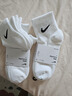 耐克(NIKE)袜子男女同款 吸汗透气运动袜 短袜三双装DX5074-911白S 实拍图
