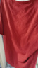新百伦高端冰丝凉感速干泡泡纱短袖t恤男宽松印花圆领夏季薄款半袖体恤 酒红 L 适合130-145斤 实拍图