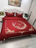 水晶家纺210支纯棉百子图婚庆四件套全棉喜被结婚六件套床上用品 百福喜宴 1.8m床盖款四件套 实拍图